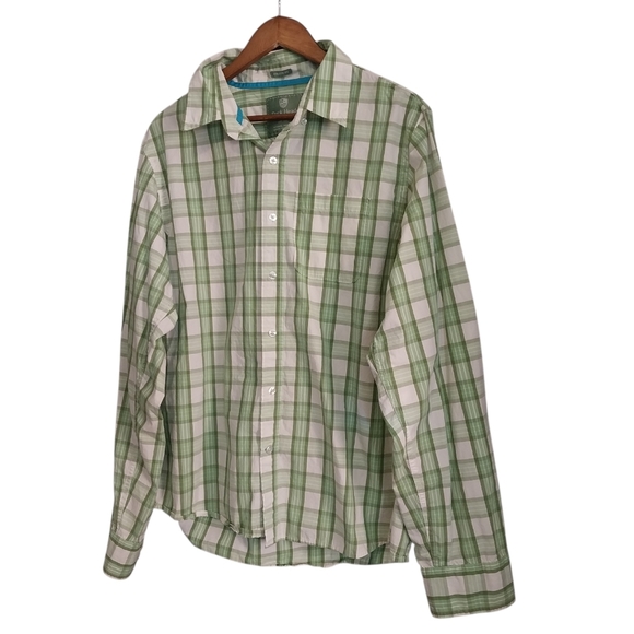 Duck Head Jean Co. Size XXL Athletic Fit Green White Plaid Long Sleeve Shirt - Picture 2 of 9